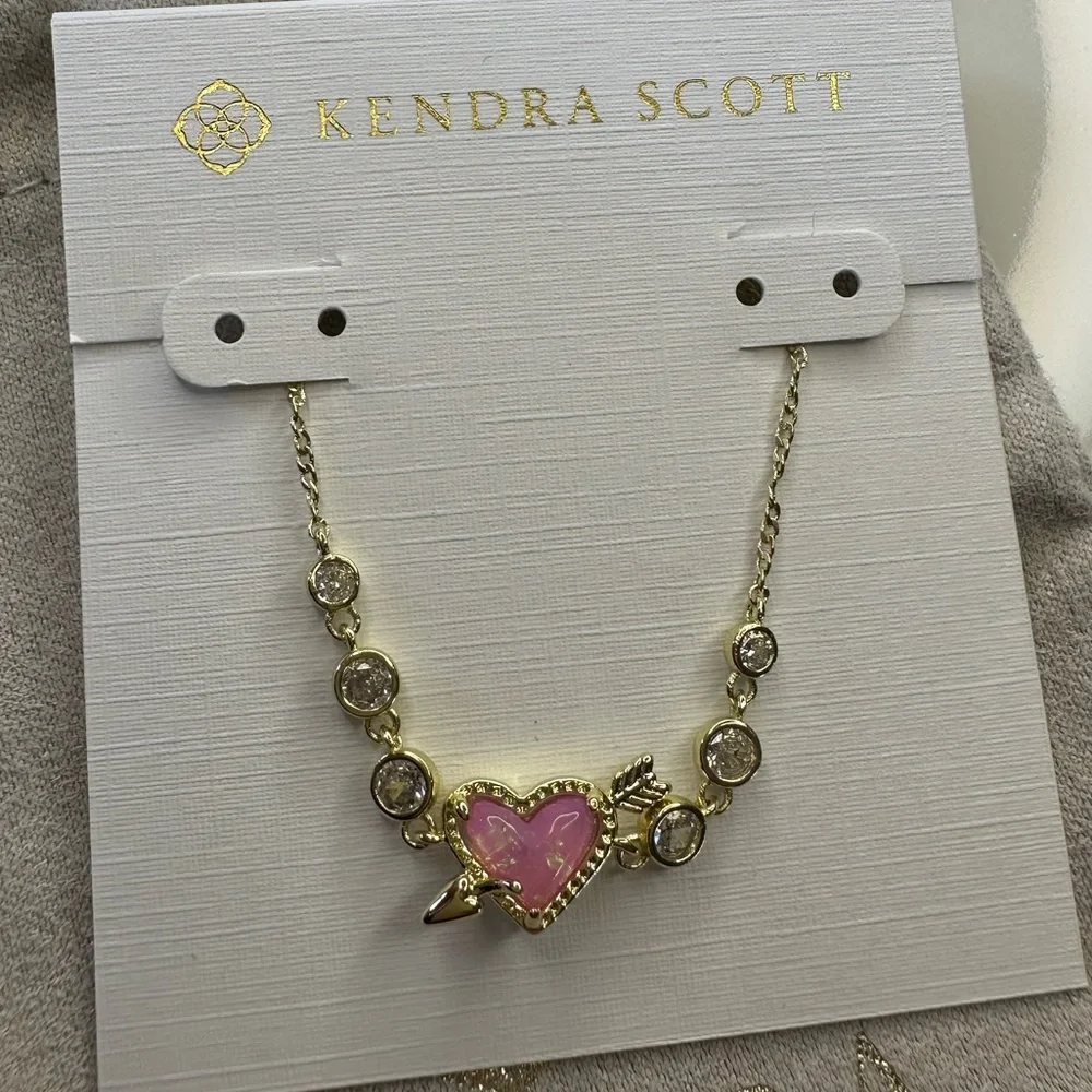 Kendra Scott Opalescent Resin and Cubic Zirconia Ari Heart Arrow Tennis Bracelet